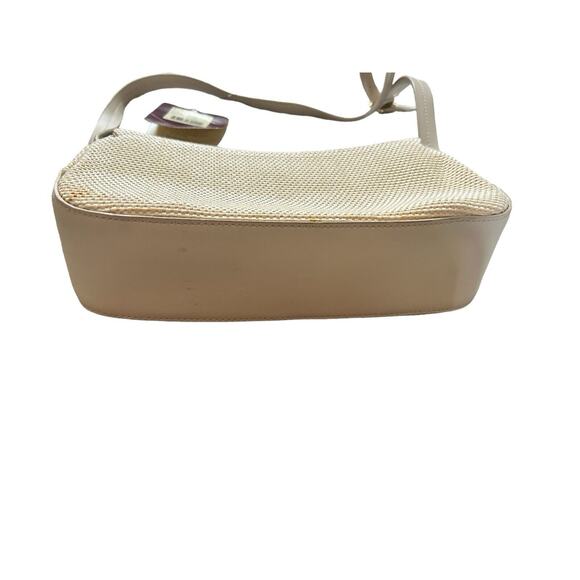 Etienne Aigner Woven Cream Snap Close Leather Strap‎ Crossbody Bag New - Picture 10 of 13